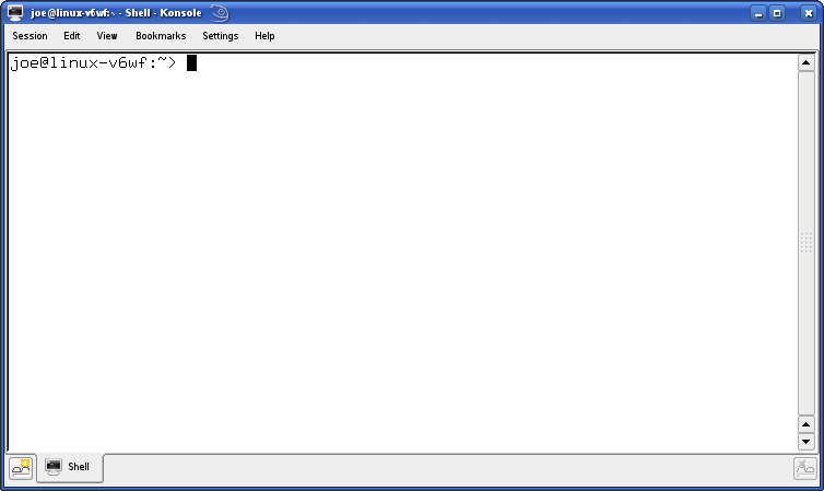 A screen shot of a Konsole window