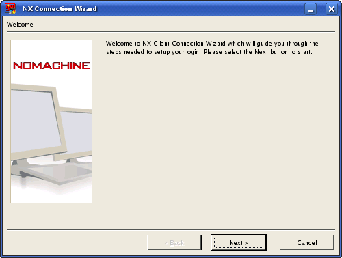 A screen shot of the NX Client wizard